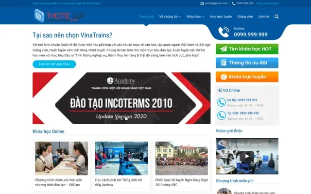 Mẫu web trung tâm luyện thi