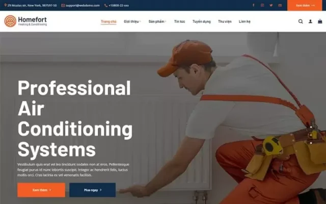Mẫu web công ty dịch vụ điện nước