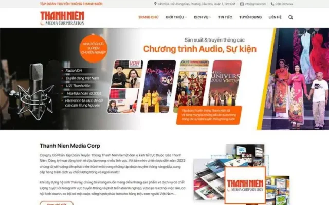 Mẫu web media, truyền thông, báo chí