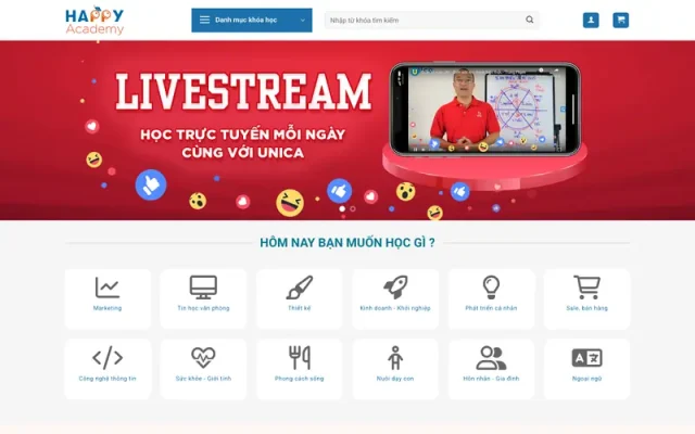Mẫu web bán khóa học 01