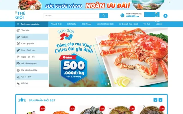 Mẫu web hải sản 2