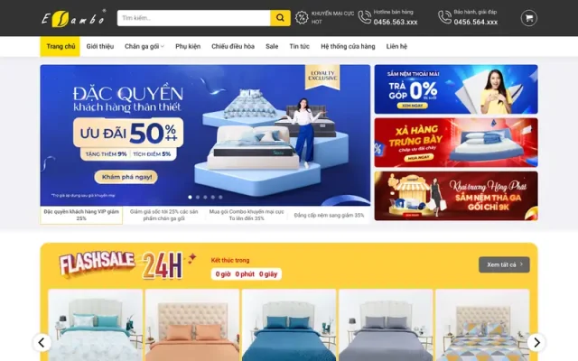 Mẫu web bán nệm 01