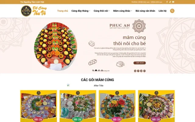 Mẫu web bán đồ cúng