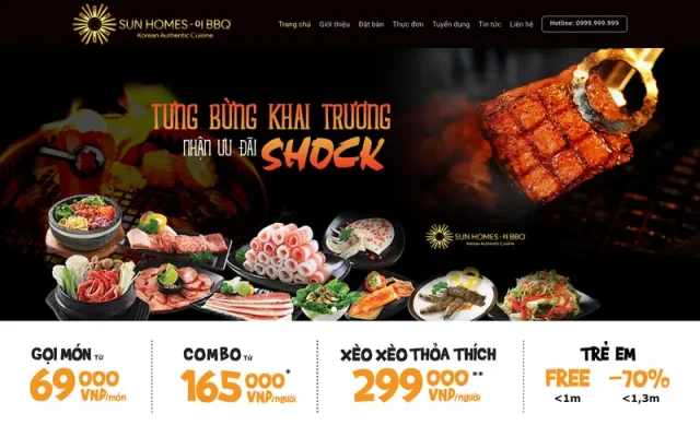 Mẫu web ẩm thực bbq