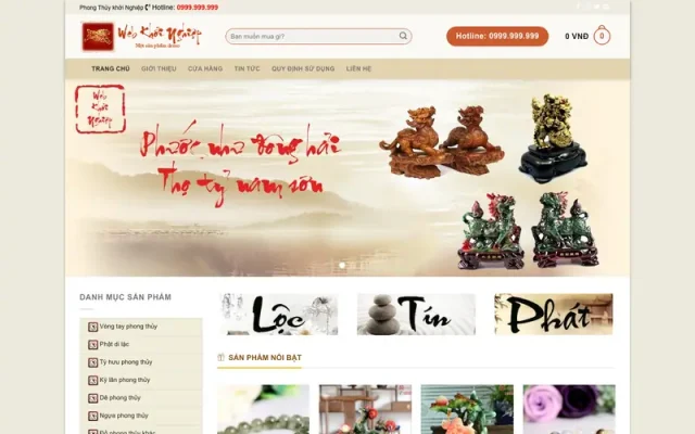 Mẫu web bán đá quý 01