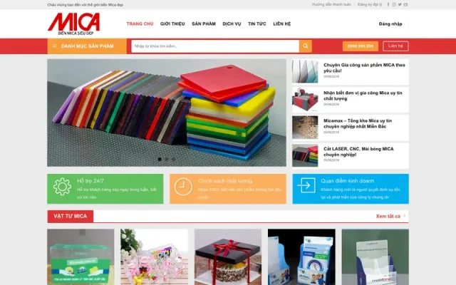 Mẫu web bán mica