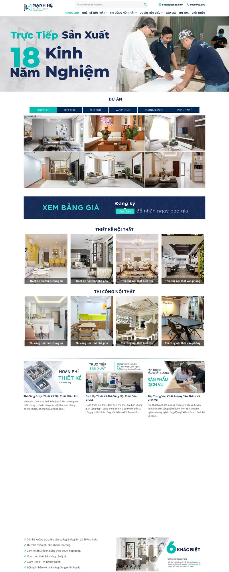 Mẫu web bán nội thất 03 – màn hình 1