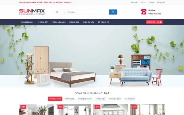 Mẫu web bán nội thất 09
