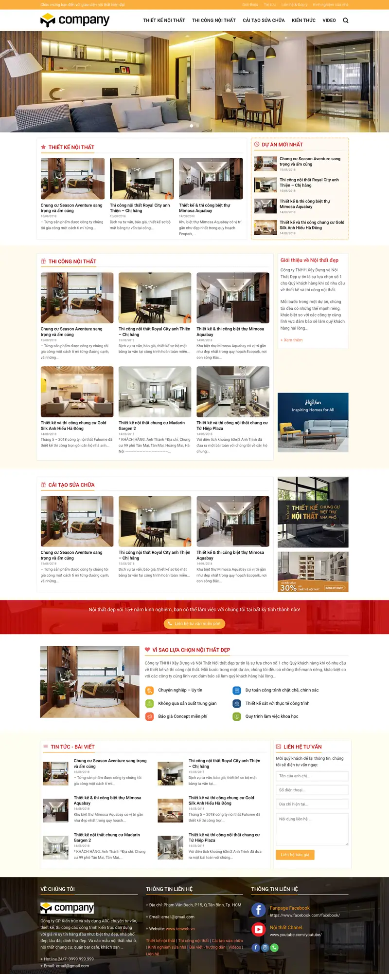 Mẫu web bán nội thất 22 – màn hình 1
