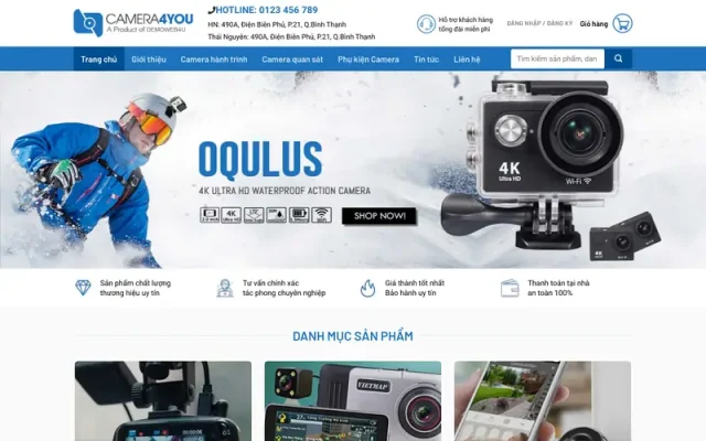 Mẫu web bán thiết bị camera
