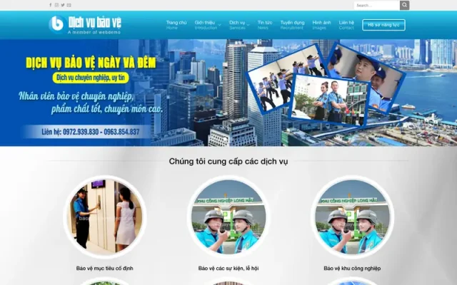 Mẫu web dịch vụ bảo vệ