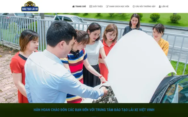 Mẫu web dạy lái xe