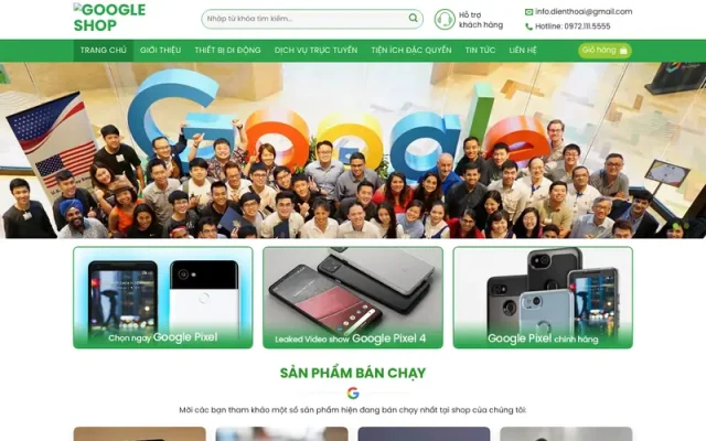 Mẫu web google shop