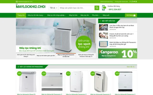 Mẫu web bán máy lọc khí 02