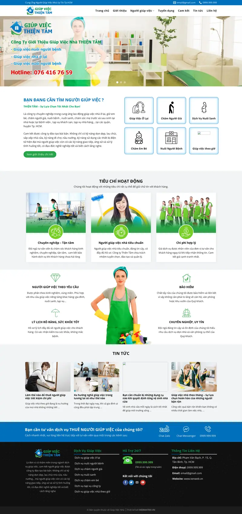 Mẫu web giúp việc nhà
