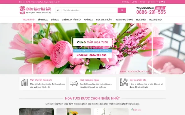 Mẫu web hoa tươi 01