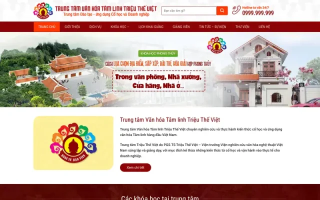 Mẫu web học phong thủy