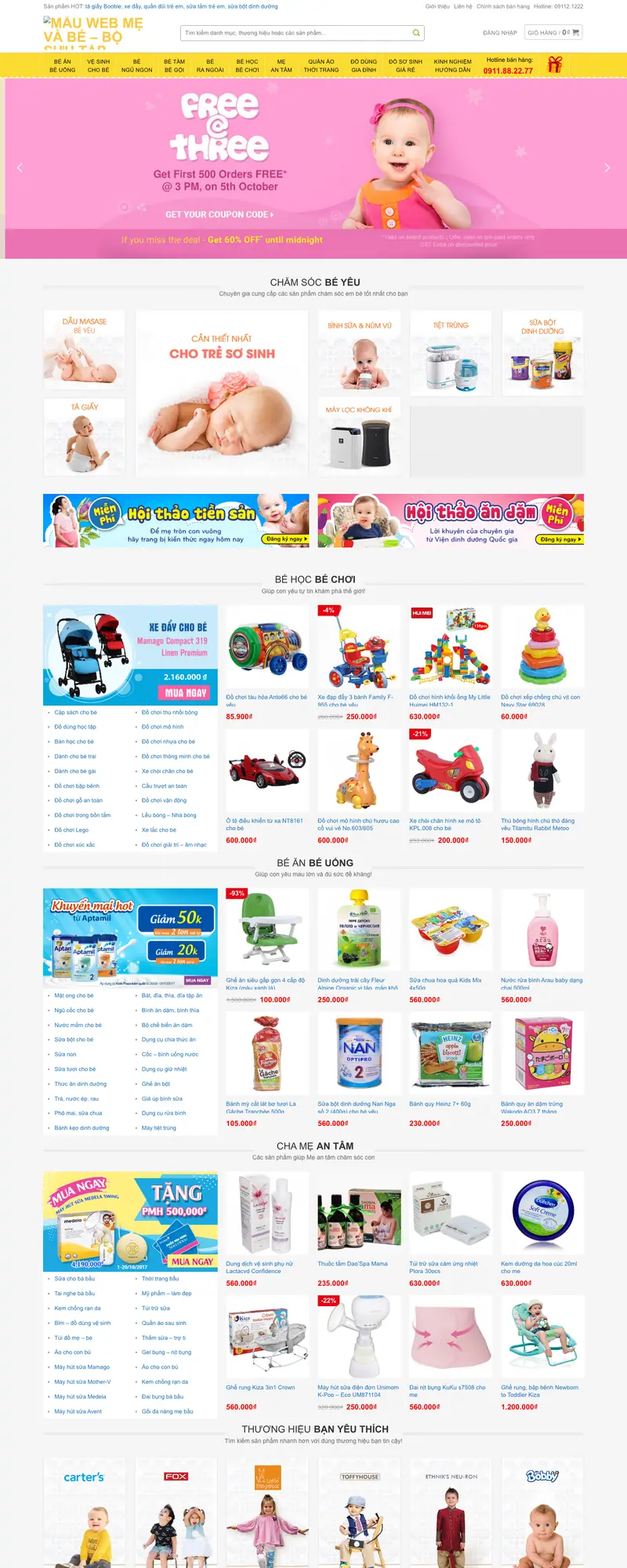 Mẫu web mẹ và bé