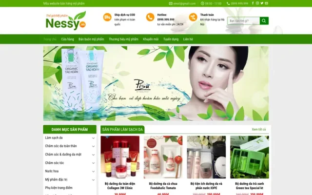 Mẫu web mỹ phẩm 03