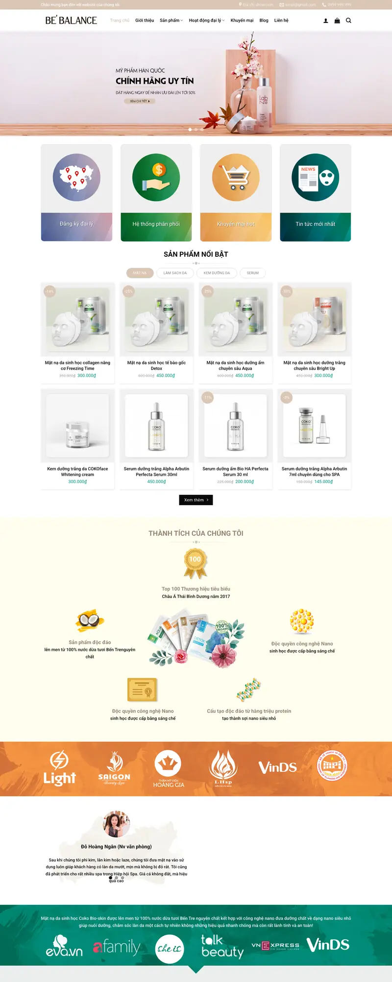 Mẫu web mỹ phẩm 05 – màn hình 1