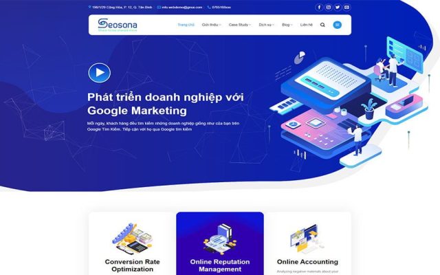 Mẫu web công ty agency, seo