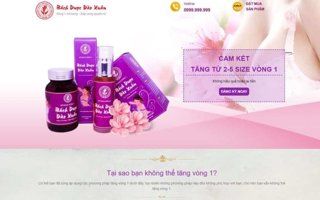 Mẫu web landing page dược phẩm