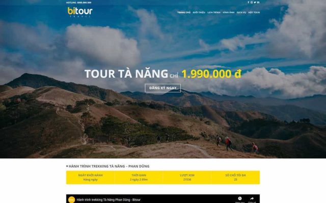 Mẫu web landing page giới thiệu tour du lịch