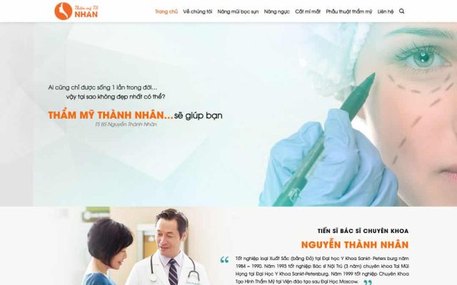 Mẫu web dịch vụ thẩm mỹ, phòng khám