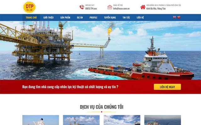 Mẫu web công ty cơ khí