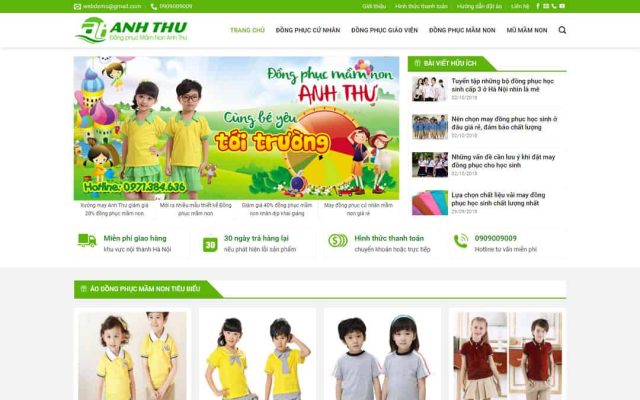 Mẫu web dịch vụ đồng phục