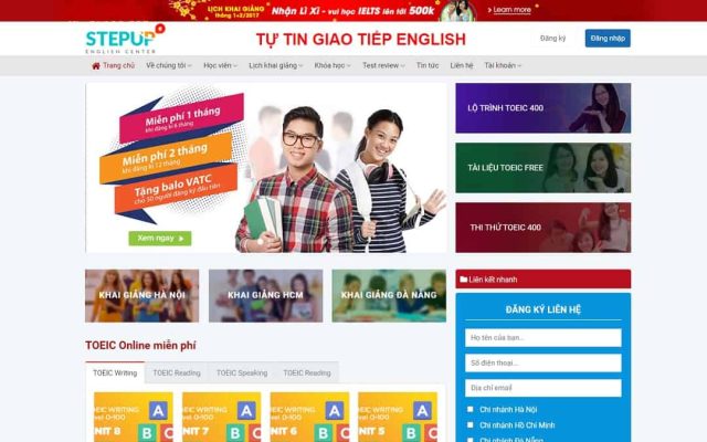 Mẫu web trung tâm anh ngữ