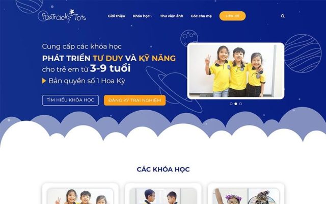 Mẫu web khóa học cho trẻ em