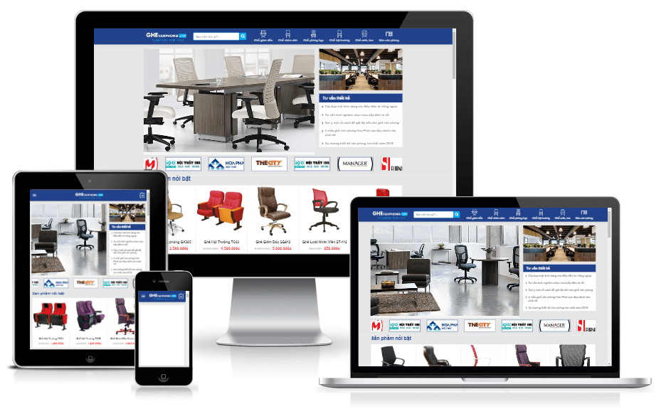 Theme WordPress Bán Bàn Ghế – màn hình 1