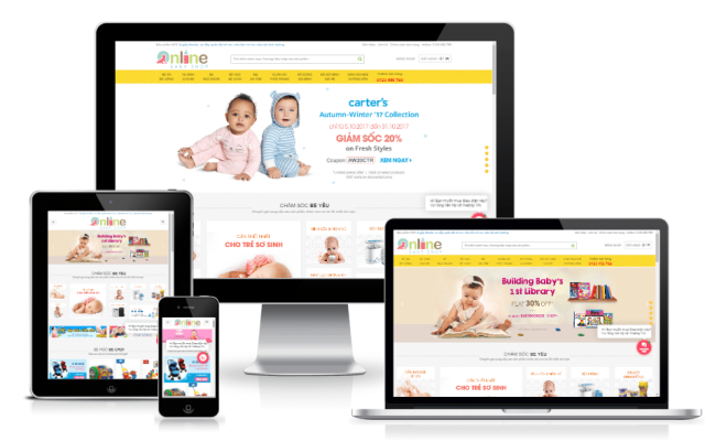 Mẫu web bán đồ trẻ em