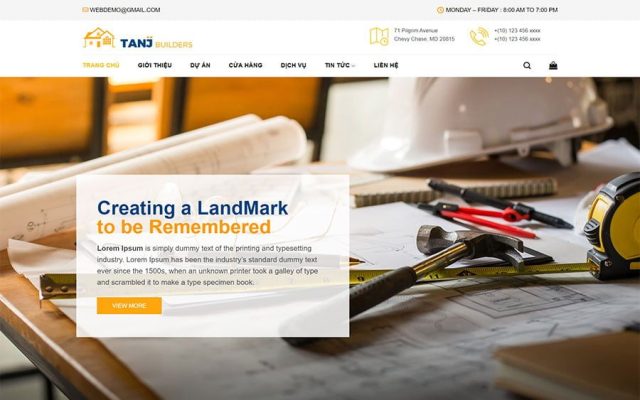 Mẫu web giới thiệu công ty xây dựng 02