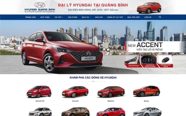 Mẫu web bán xe hyundai 03