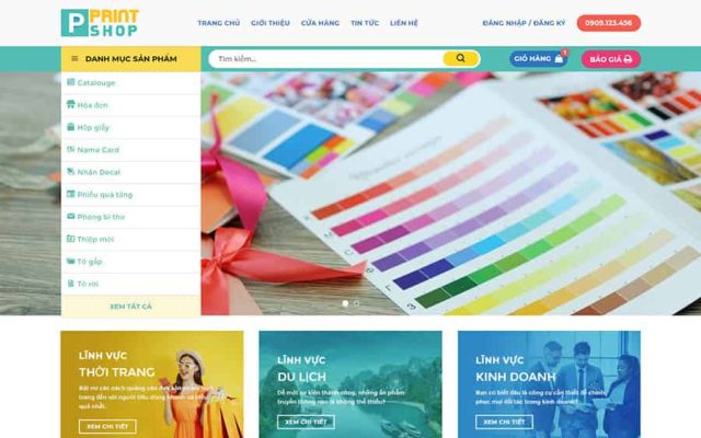 Mẫu web in ấn, thiết kế