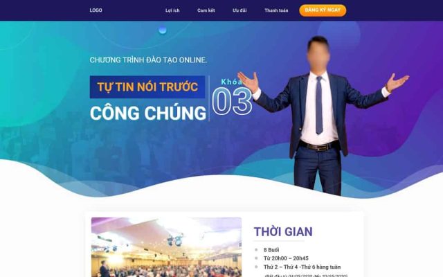 Mẫu web landing page khóa học giao tiếp