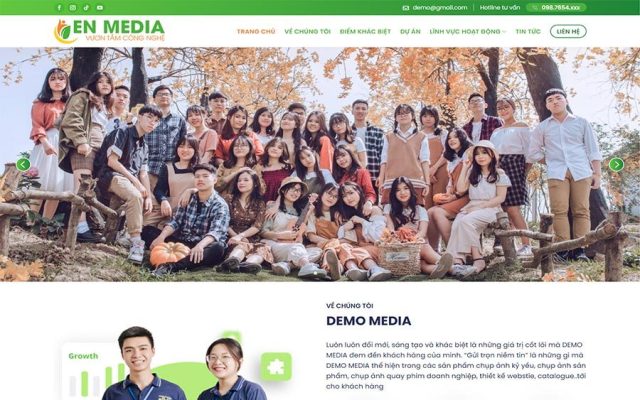 Mẫu web công ty marketing, media