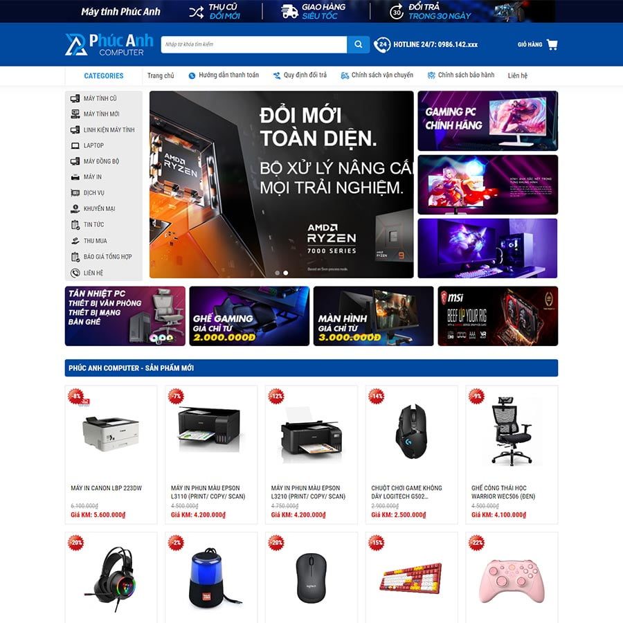 Theme WordPress bán máy tính 04 – màn hình 1