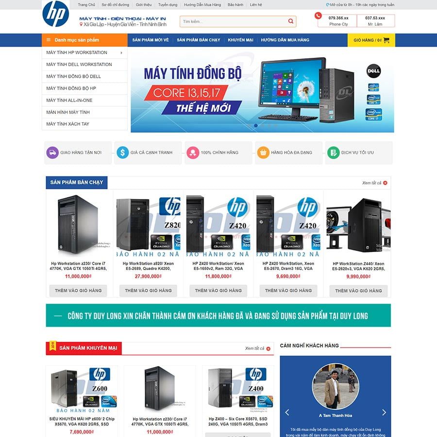 Mẫu web bán máy tính 05 – màn hình 1