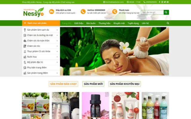 Mẫu web shop mỹ phẩm 03