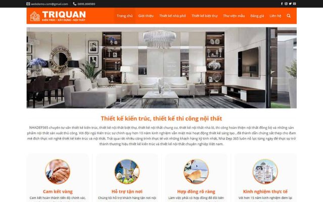 Mẫu web công ty thiết kế kiến trúc, nội thất