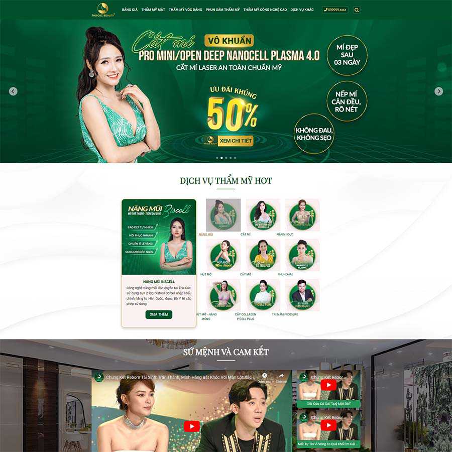 Theme WordPress thẩm mỹ viện, làm đẹp – màn hình 1
