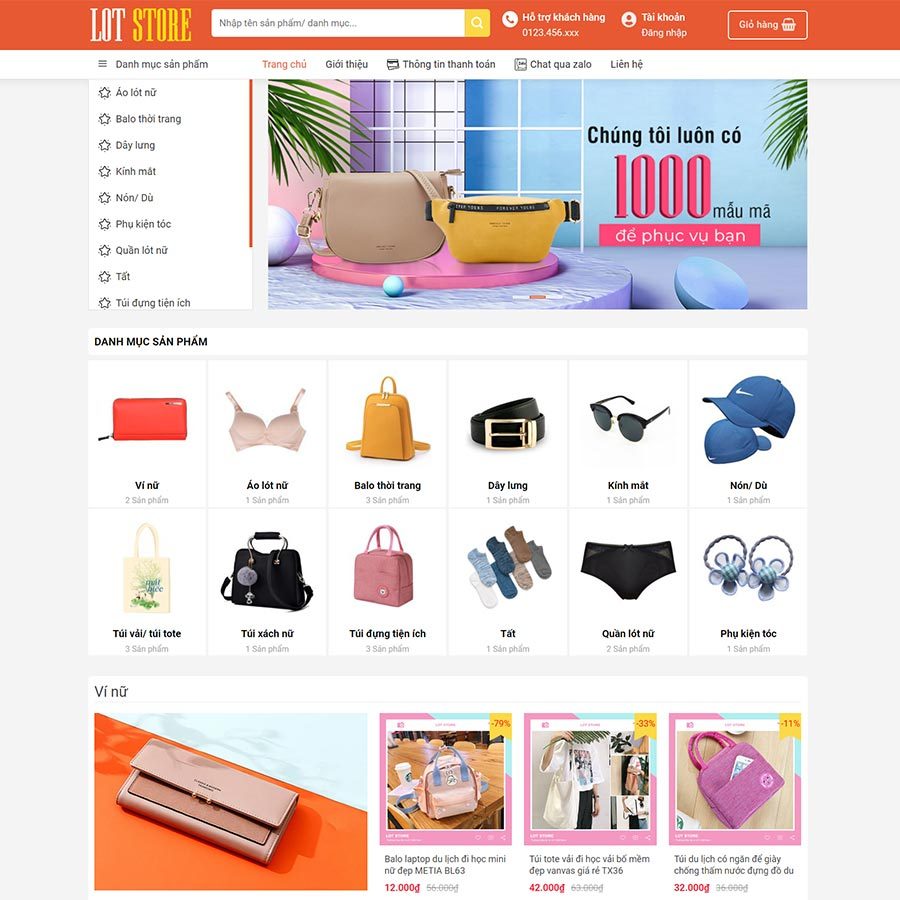 Theme WordPress thời trang 09 – màn hình 1