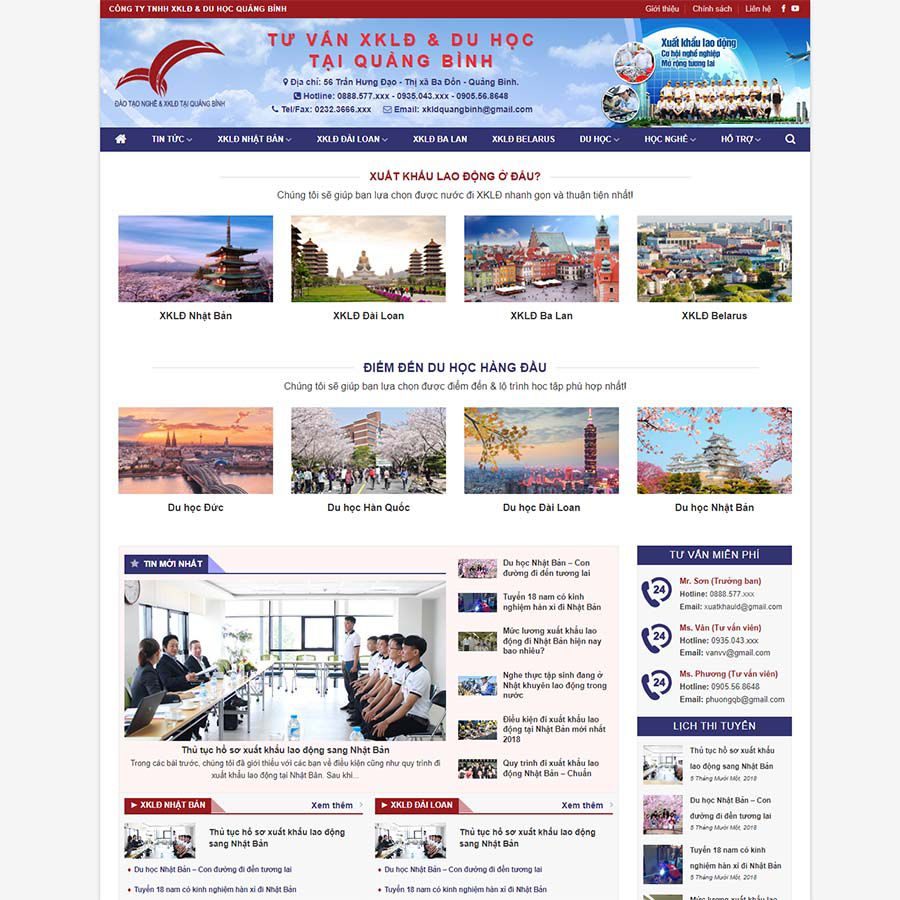 Mẫu web xuất khẩu lao động 07