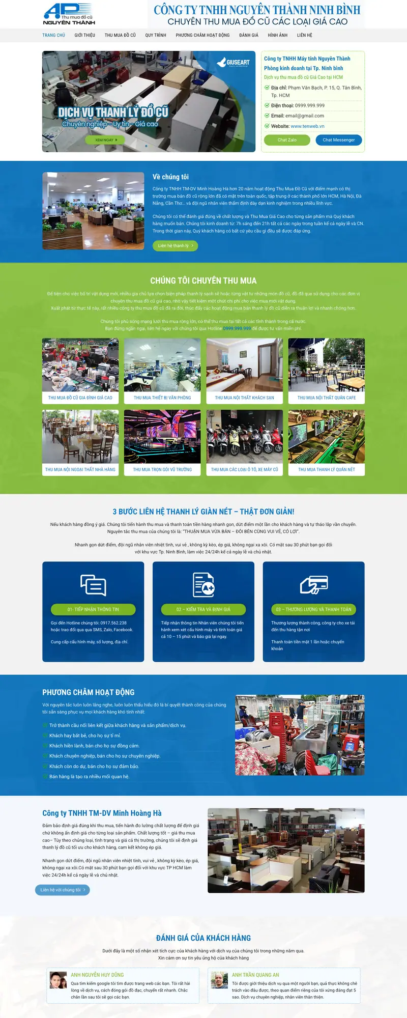 Mẫu web thanh lý 02 – màn hình 1