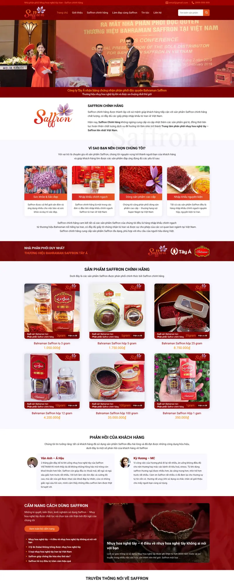 Mẫu web thực phẩm 01 – màn hình 1