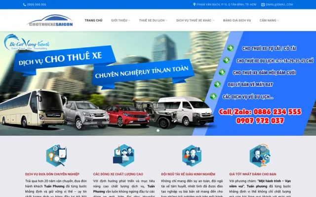 Mẫu web thuê xe 03