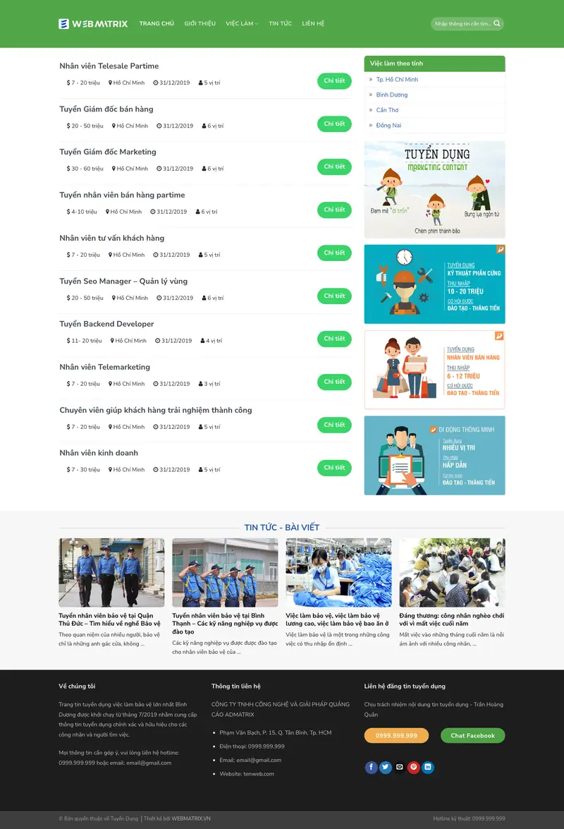 Mẫu web tuyển dụng